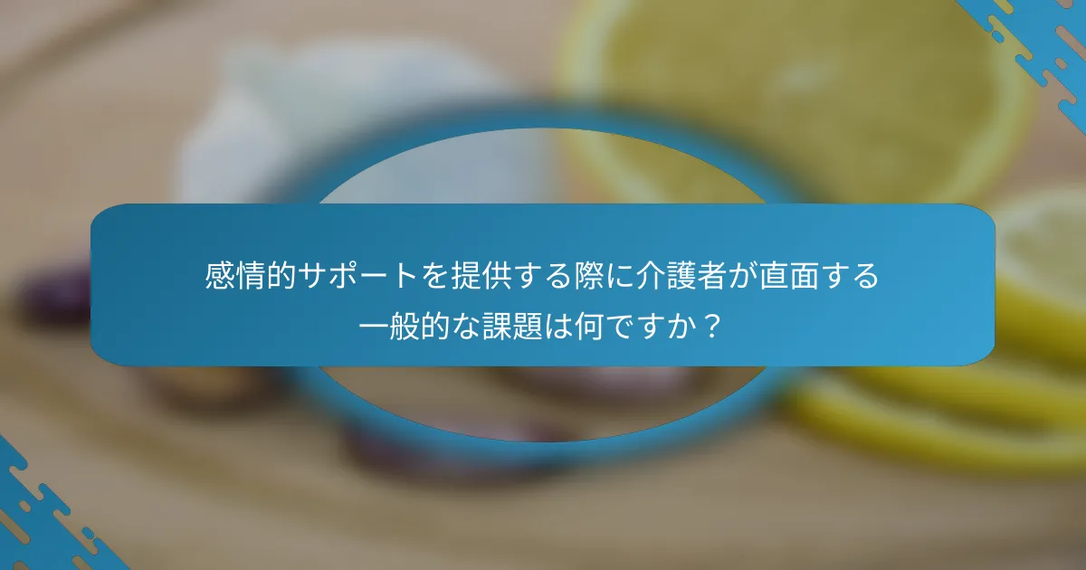 感情的サポートを提供する際に介護者が直面する一般的な課題は何ですか？