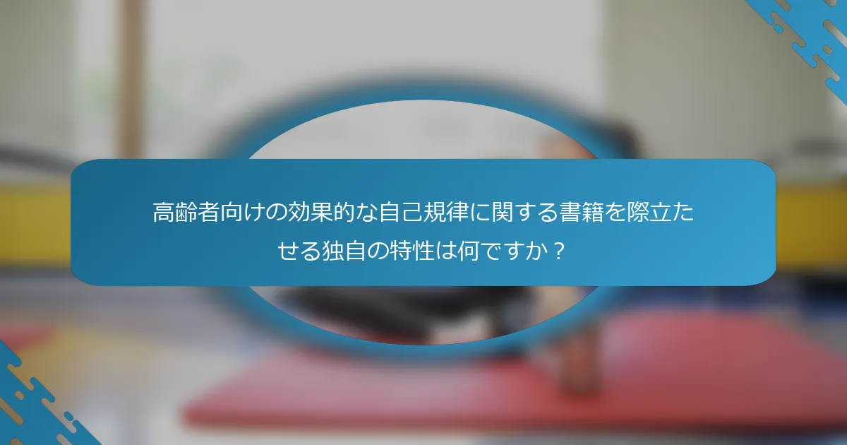 高齢者向けの効果的な自己規律に関する書籍を際立たせる独自の特性は何ですか？
