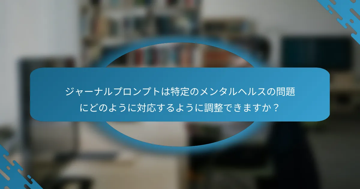 ジャーナルプロンプトは特定のメンタルヘルスの問題にどのように対応するように調整できますか？